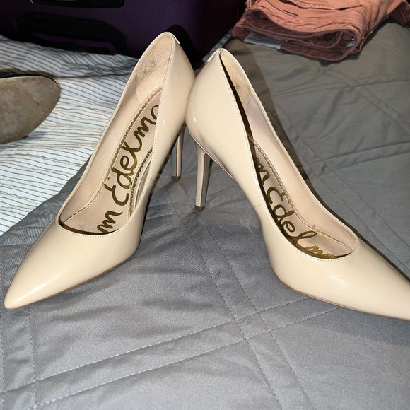 Sam Edelman Nude Patent Leather Pumps - Picture 1 of 2